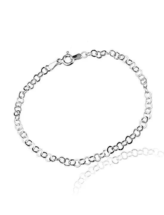Pulseira de Prata de Elos Redondo Pra Ter Estilo