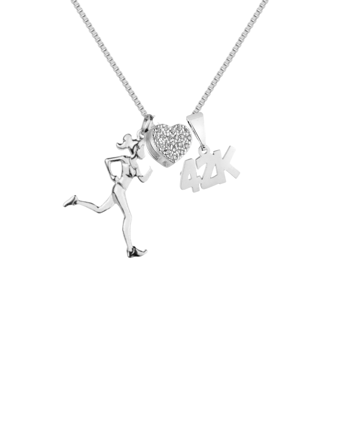 Look de Colar de Prata de Corredora com Separador Coração de Zircônia e Pingente de 42k- Pra Ter Estilo- NEW praterestilo.com.br