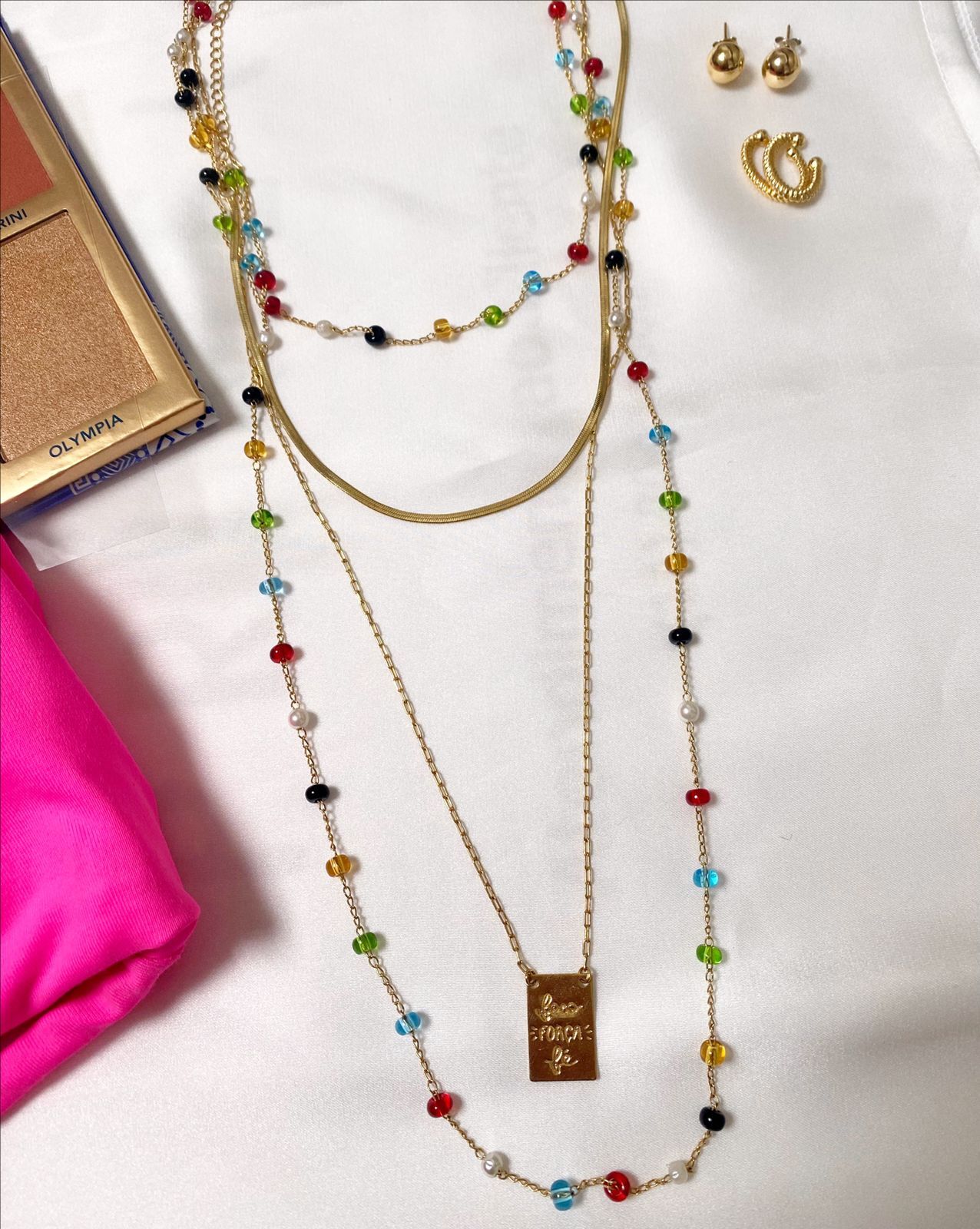 Corrente Banhado a Ouro Fita 3mm 45cm Pra Ter Estilo