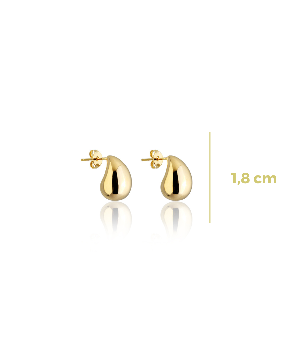 Brinco Banhado a Ouro Gota M 1,8cm praterestilo.com.br