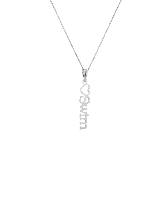 Colar Banhado a Ródio Love Swim – Para Quem Ama a Natação! praterestilo.com.br