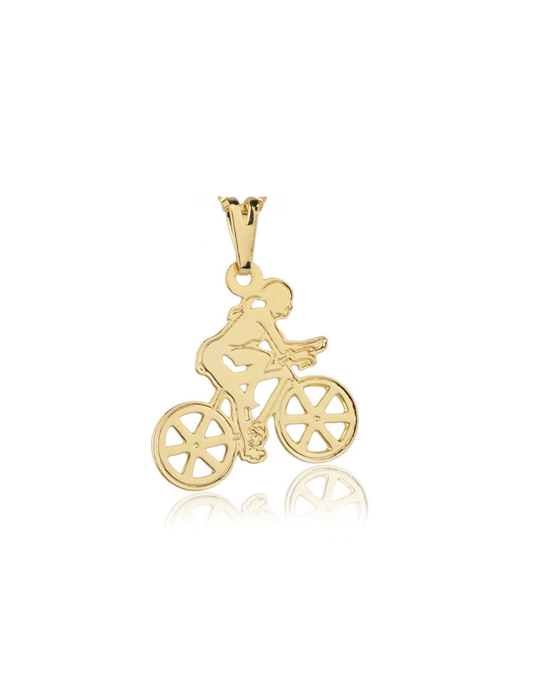 Pingente Banhado a Ouro de Ciclista Pra Ter Estilo