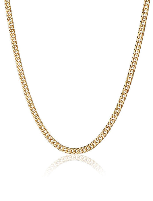 Corrente Banhada a Ouro Grume grossa 5mm 50cm praterestilo.com.br