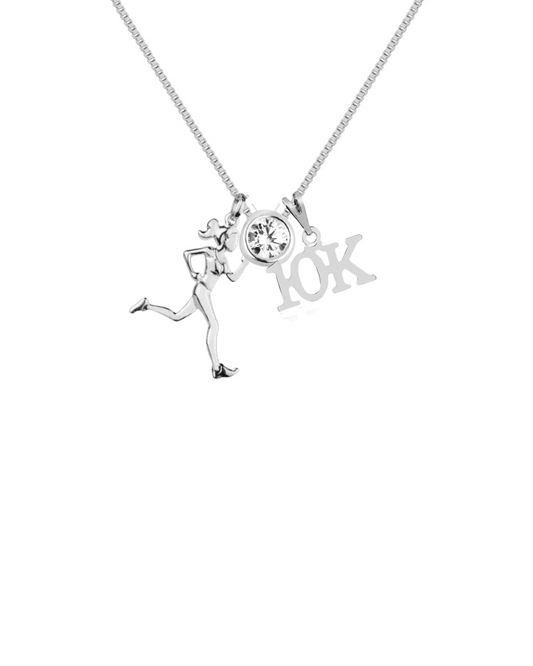 Colar de Prata de Corredora com Ponto de Luz e Pingente de 10k- Pra Ter Estilo praterestilo.com.br