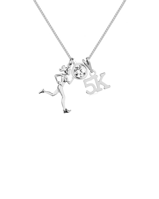 Colar de Prata de Corredora com Ponto de Luz e Pingente de 5k- Pra Ter Estilo praterestilo.com.br