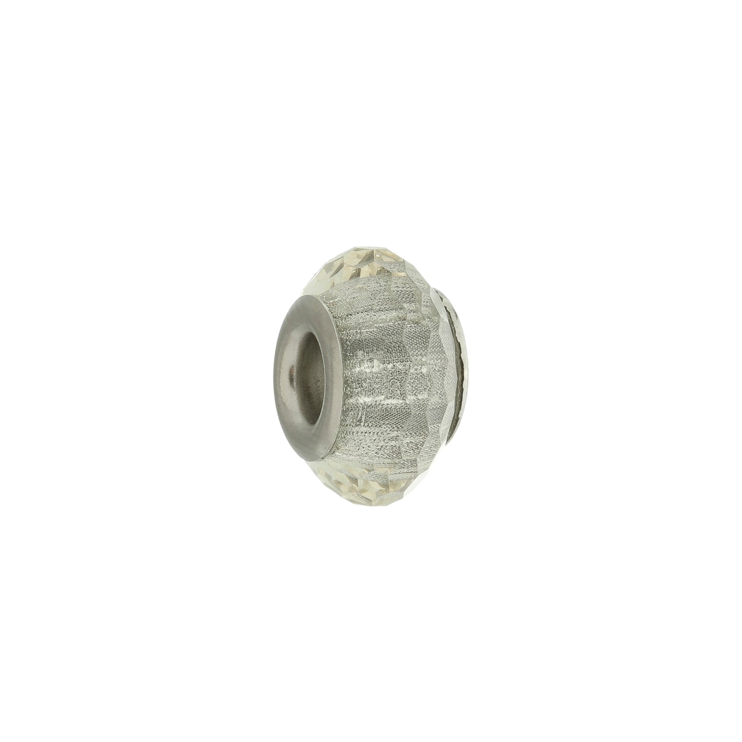 Berloque Murano de Aço Cirúrgico Branco com Leve Brilho praterestilo.com.br