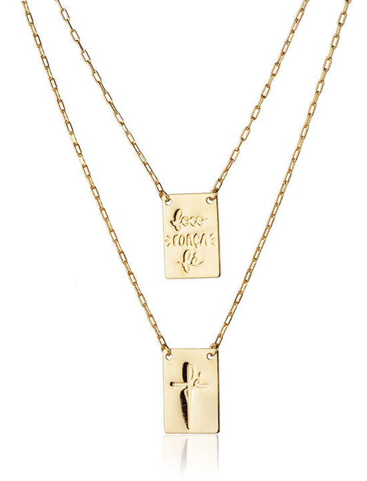 Escapulário Banhado a Ouro - Foco, Força e  Fé praterestilo.com.br