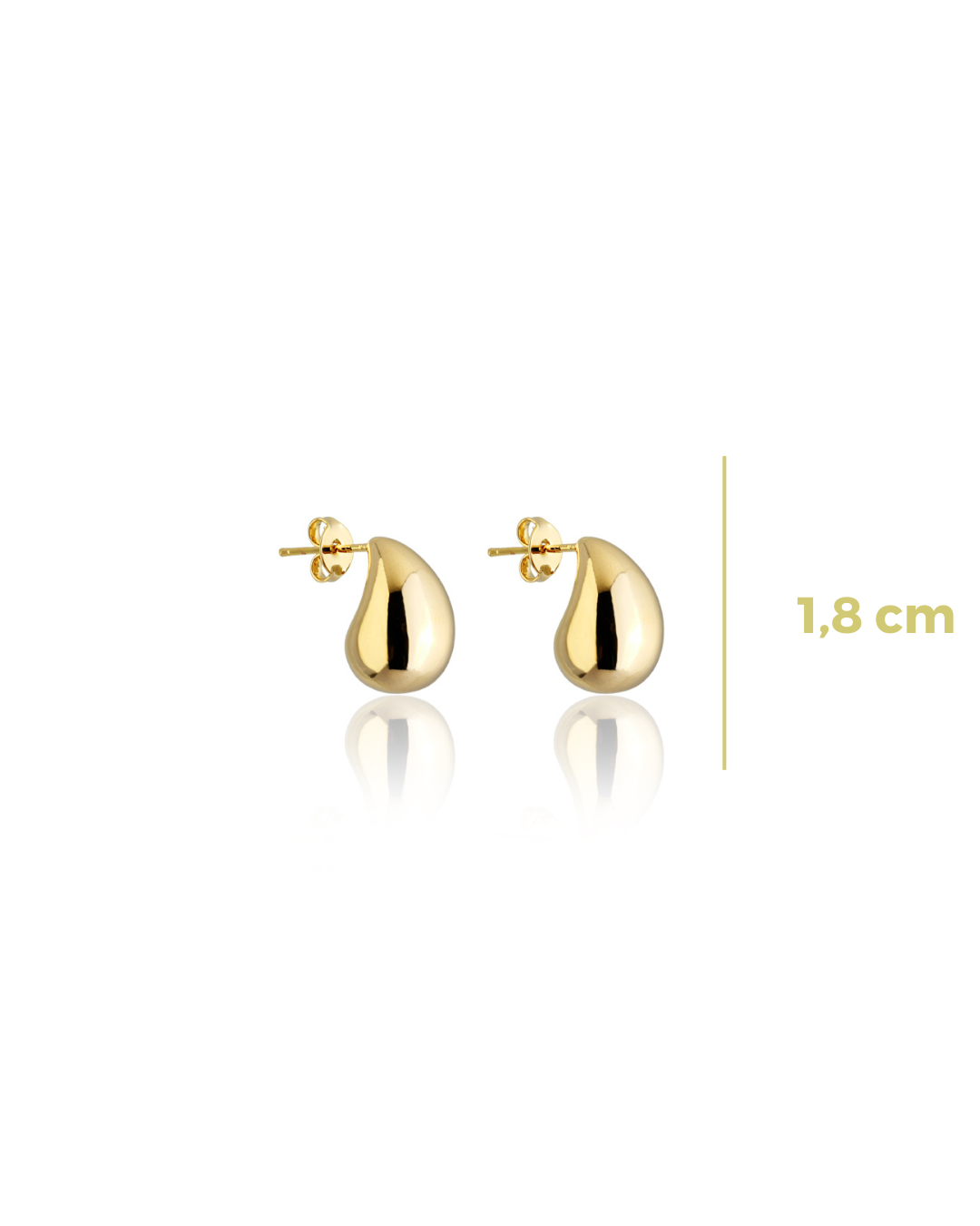 Brinco Banhado a Ouro Gota M 1,8cm