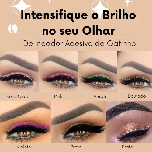 4 Pares de Delineador Adesivo de Gatinho Prático