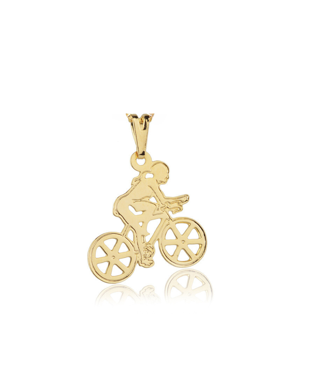 Pingente Banhado a Ouro de Ciclista