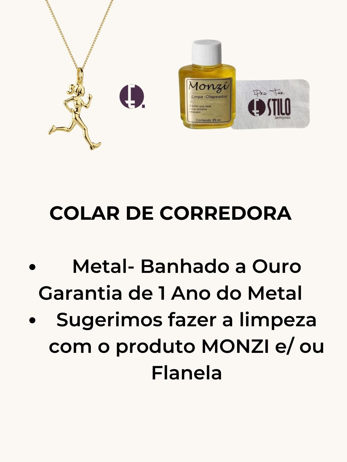 Pingente Banhado a Ouro de Corredora