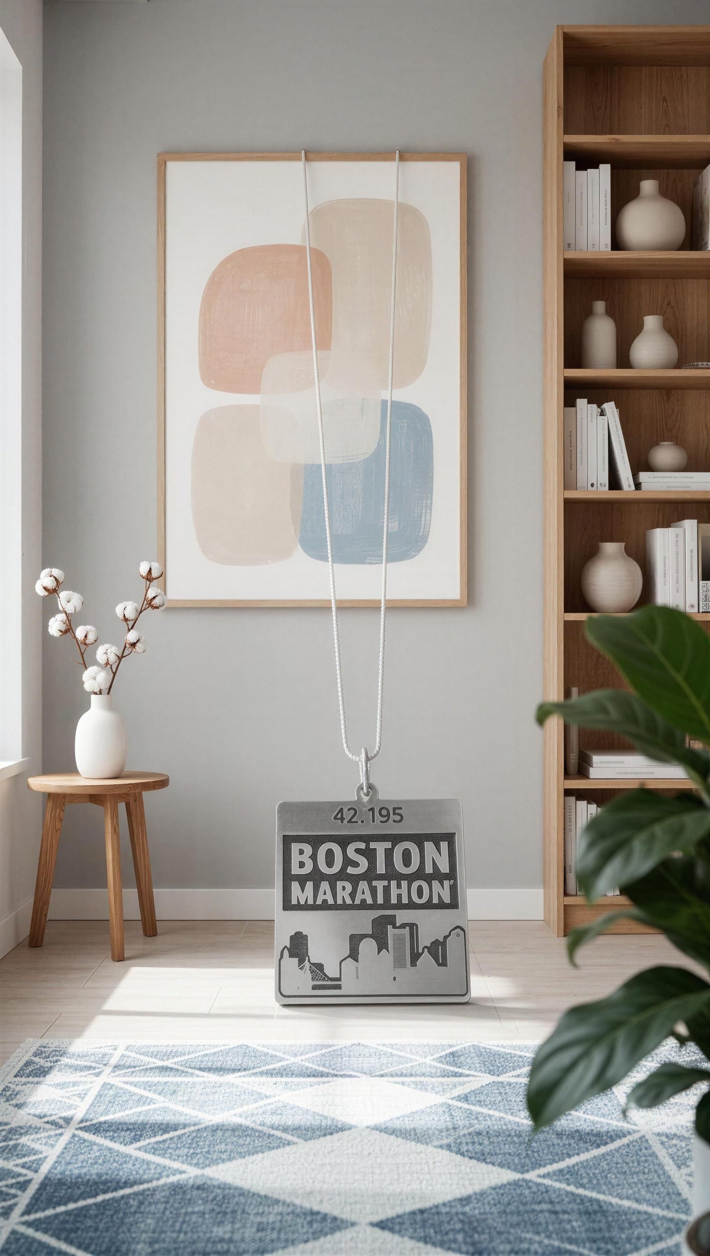 Colar de Prata 925 Maratona de Boston 42.195 ficticia