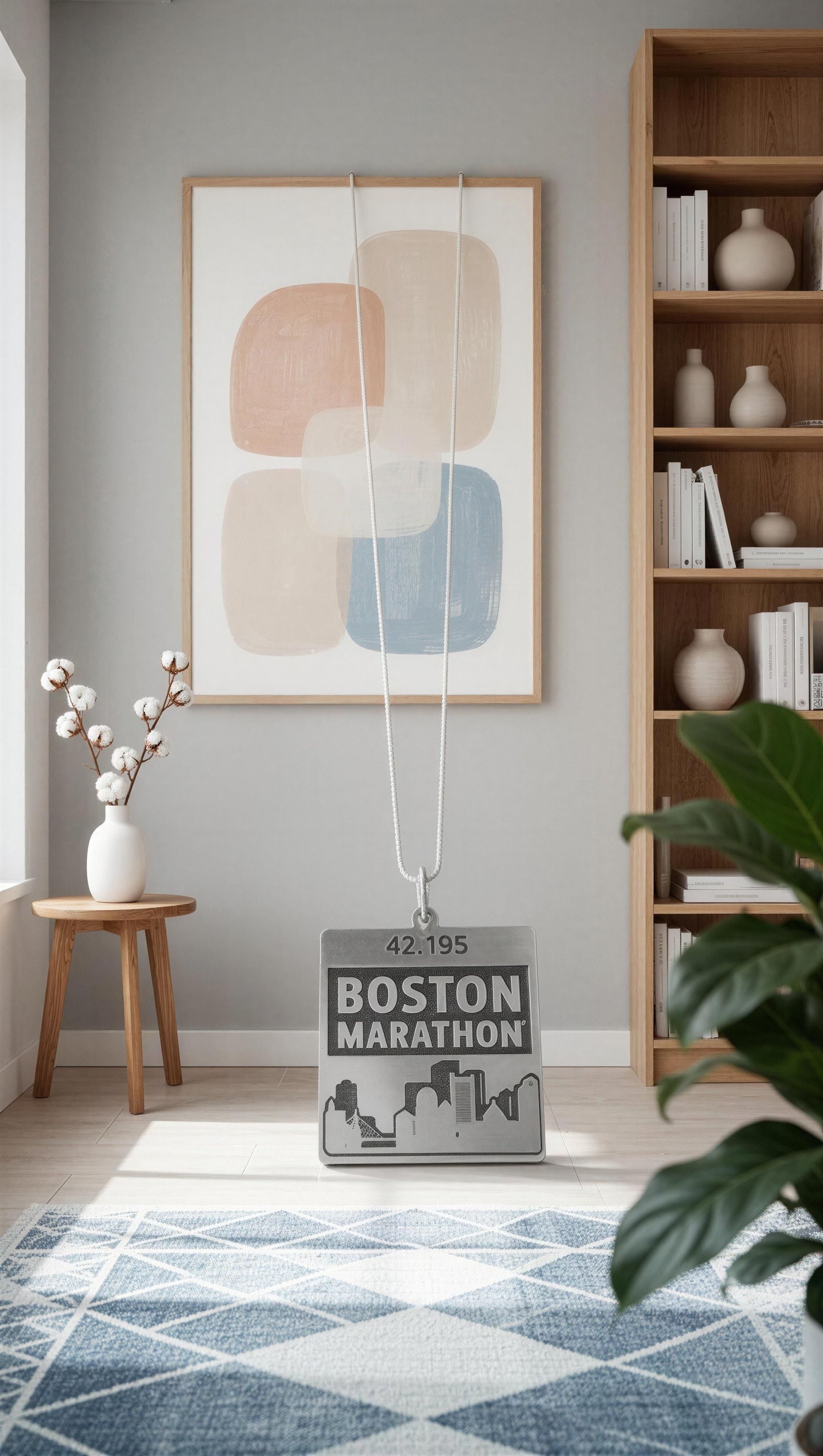 Colar de Prata 925 Maratona de Boston 42.195 ficticia