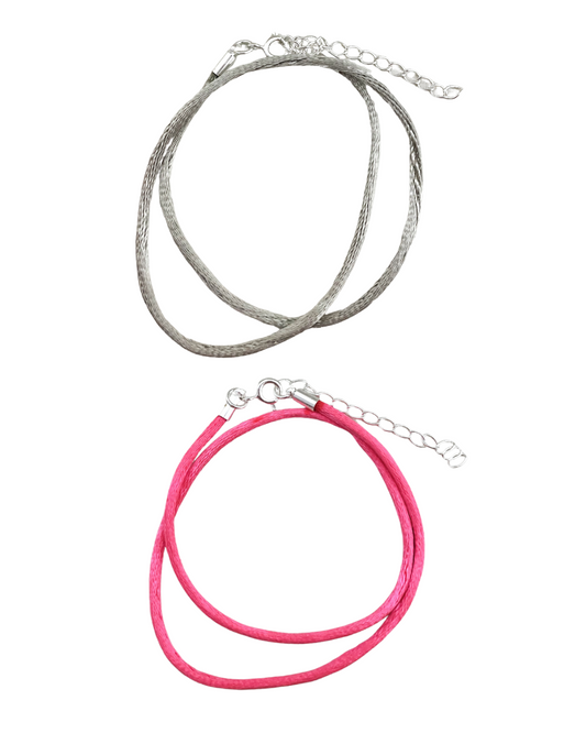 Colar/ Pulseira Fio de Seda 35cm com Fecho Banhado a Prata – Ajustável e Versátil