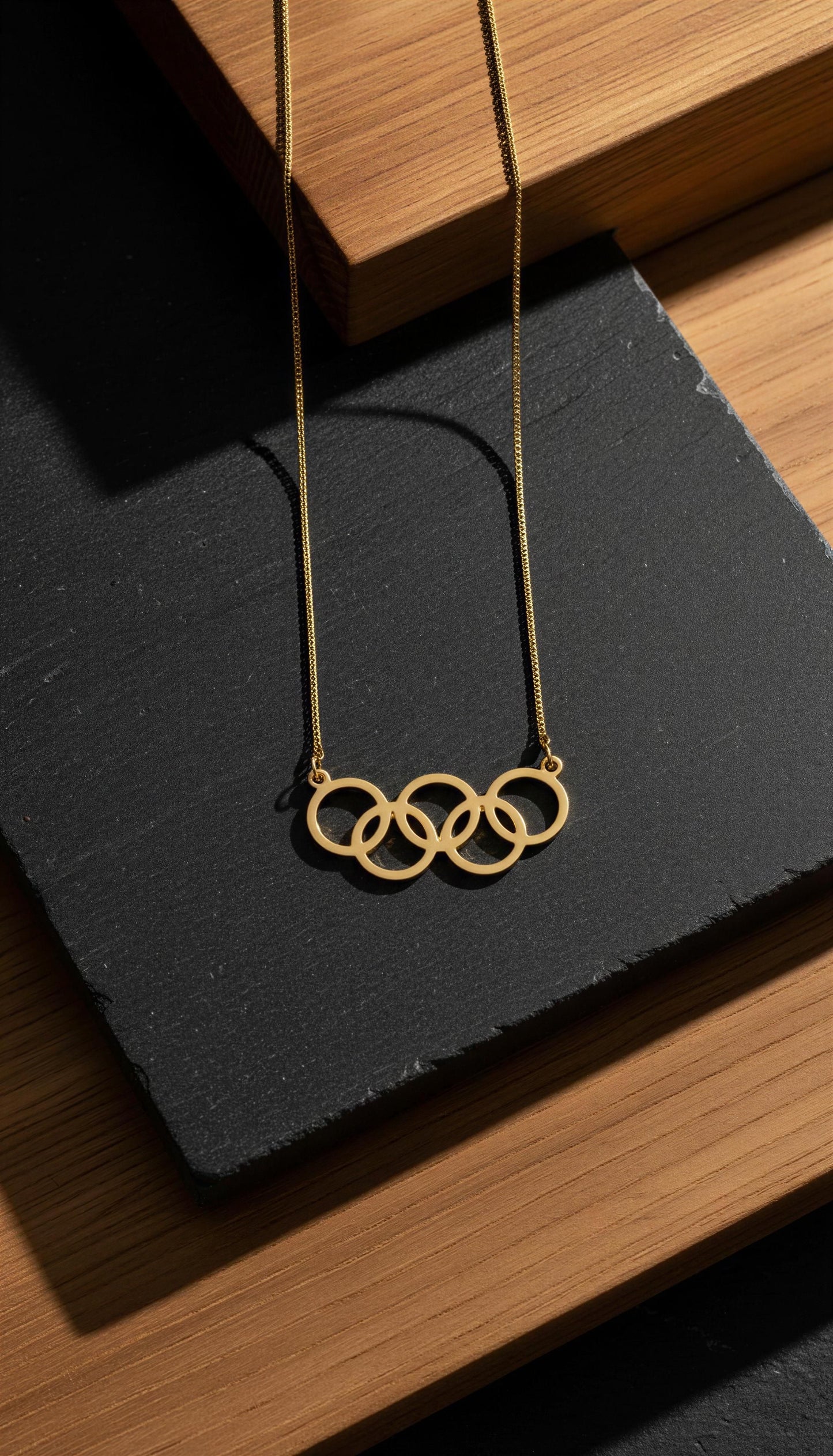 colar banhado a ouro aros olímpicos