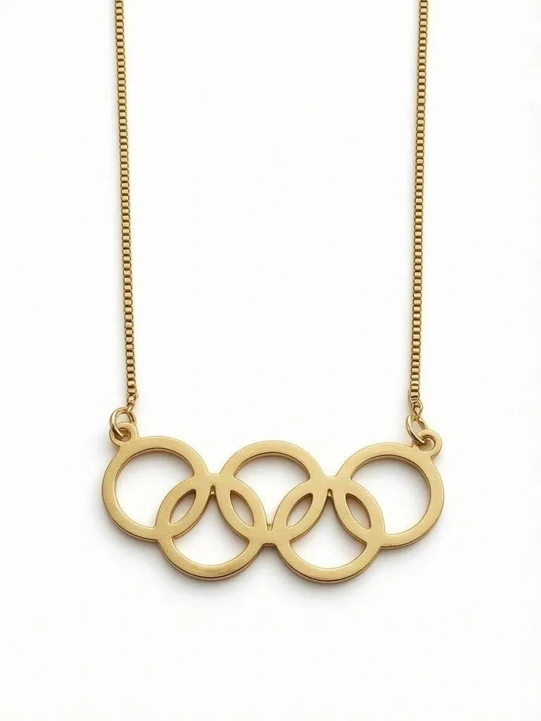 colar banhado a ouro de aros olímpicos