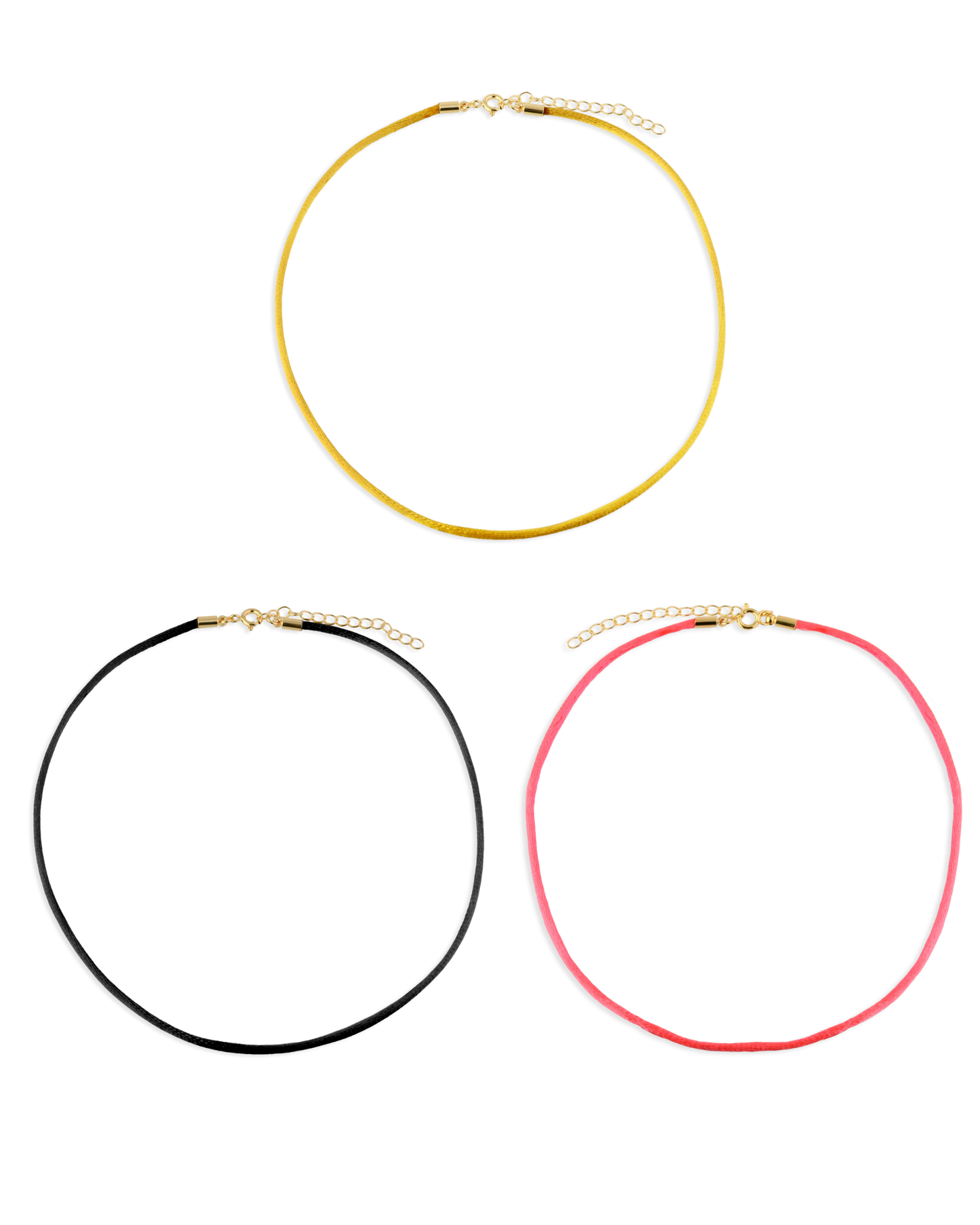 Colar/ Pulseira Fio de Seda 35cm com Fecho Banhada a Ouro – Ajustável e Versátil