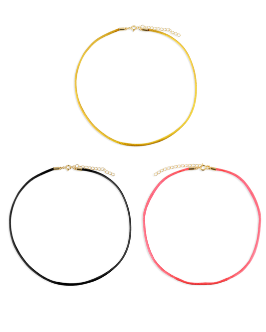 Colar/ Pulseira Fio de Seda 35cm com Fecho Banhada a Ouro – Ajustável e Versátil