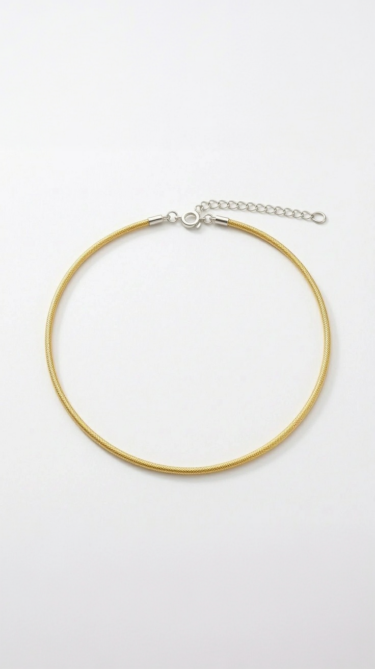 Colar/ Pulseira Fio de Seda 35cm com Fecho Banhado a Prata – Ajustável e Versátil