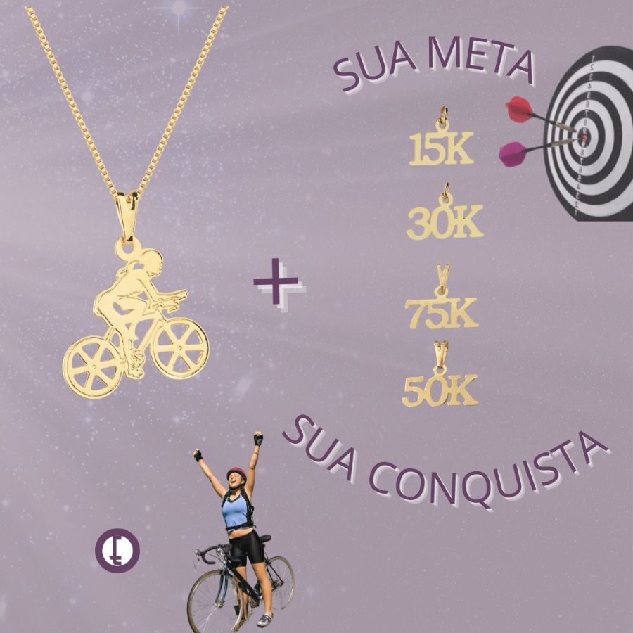 Colar Banhado a Ouro de Ciclista