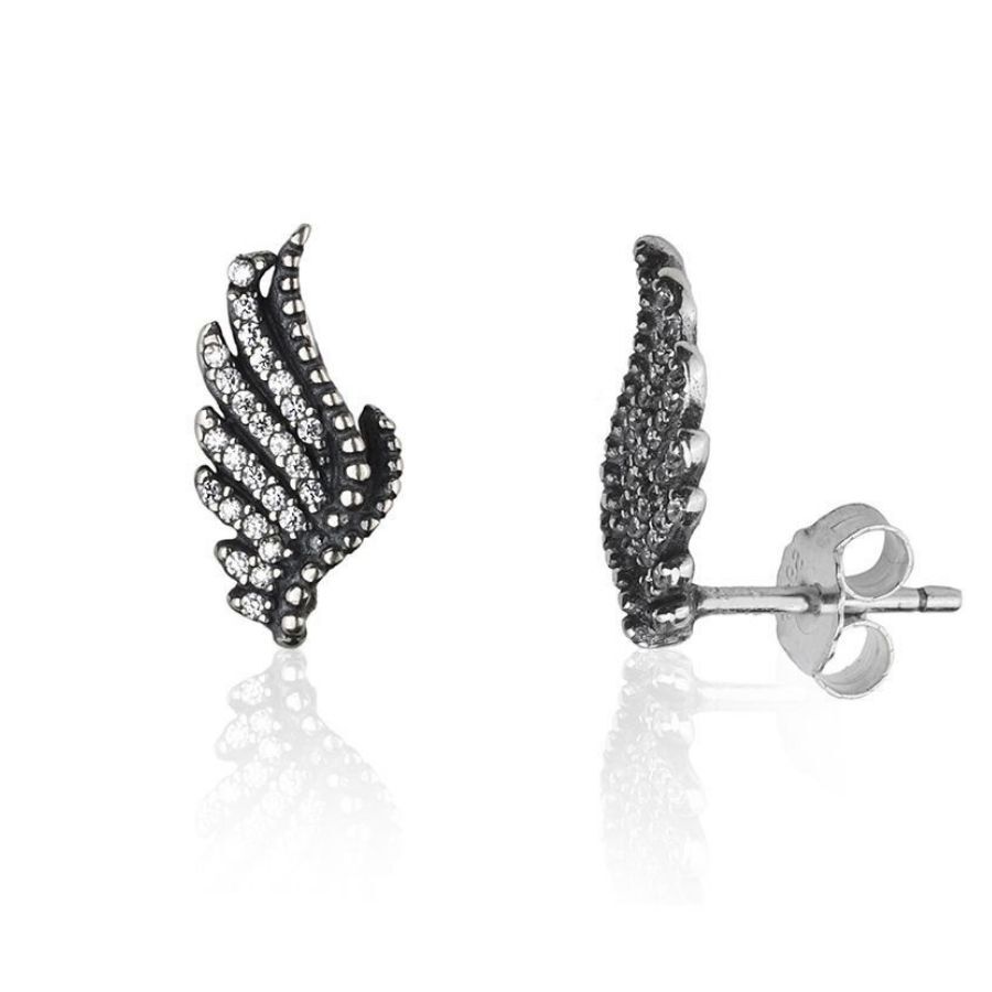 Brinco Ear Cuff de Prata Asa de Anjo