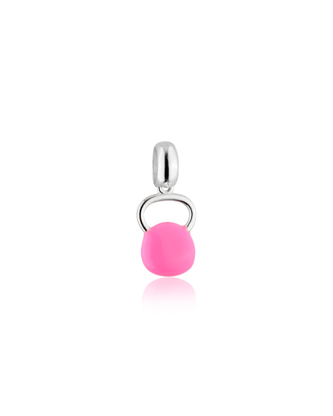 Berloque de Prata de Kettlebell Pink - Estilo e Energia nos Treinos!