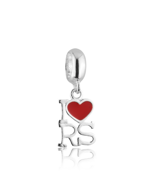 Berloque de Prata de I LOVE RS- Amor pelo RS!